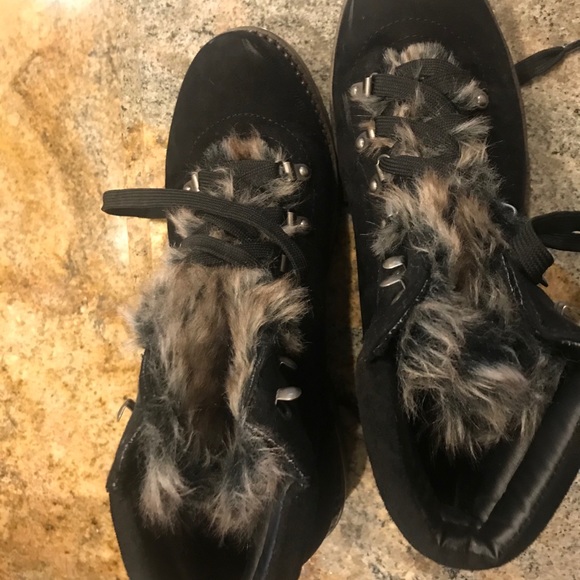 Esprit Black Faux Suede and Fur Bootie - Picture 4 of 4